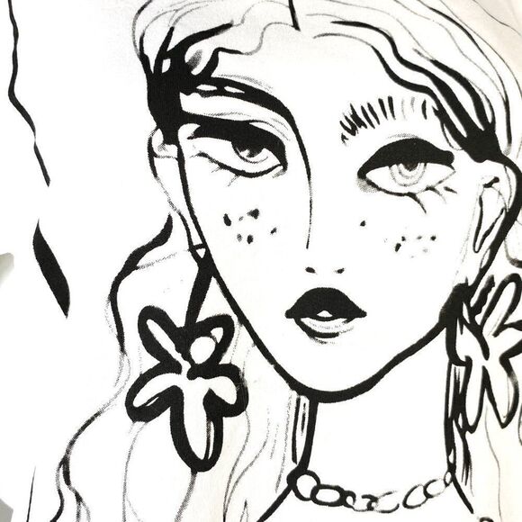 ZARA WOMAN GIRL FACE PRINT T-SHIRT GRAPHIC - Picture 3 of 6